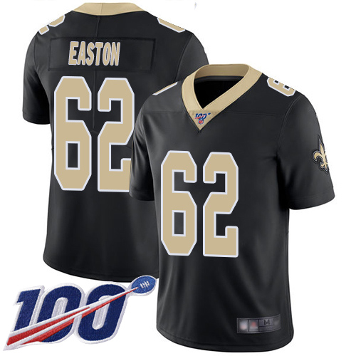 Men New Orleans Saints Limited Black Nick Easton Home Jersey NFL Football #62 100th Season Vapor Untouchable Jersey->new orleans saints->NFL Jersey